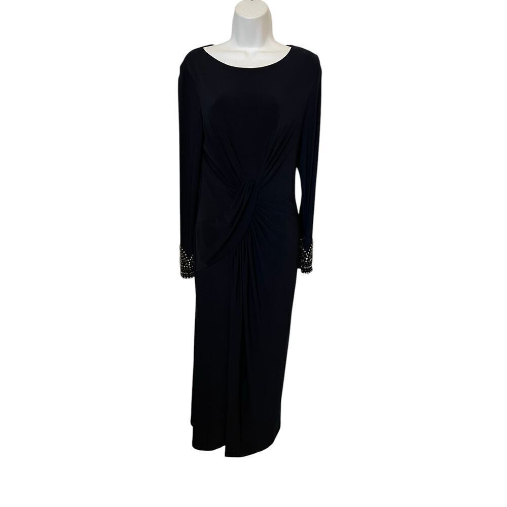 Vintage Vince Camuto Navy Long Party Dress Faux Wrap​